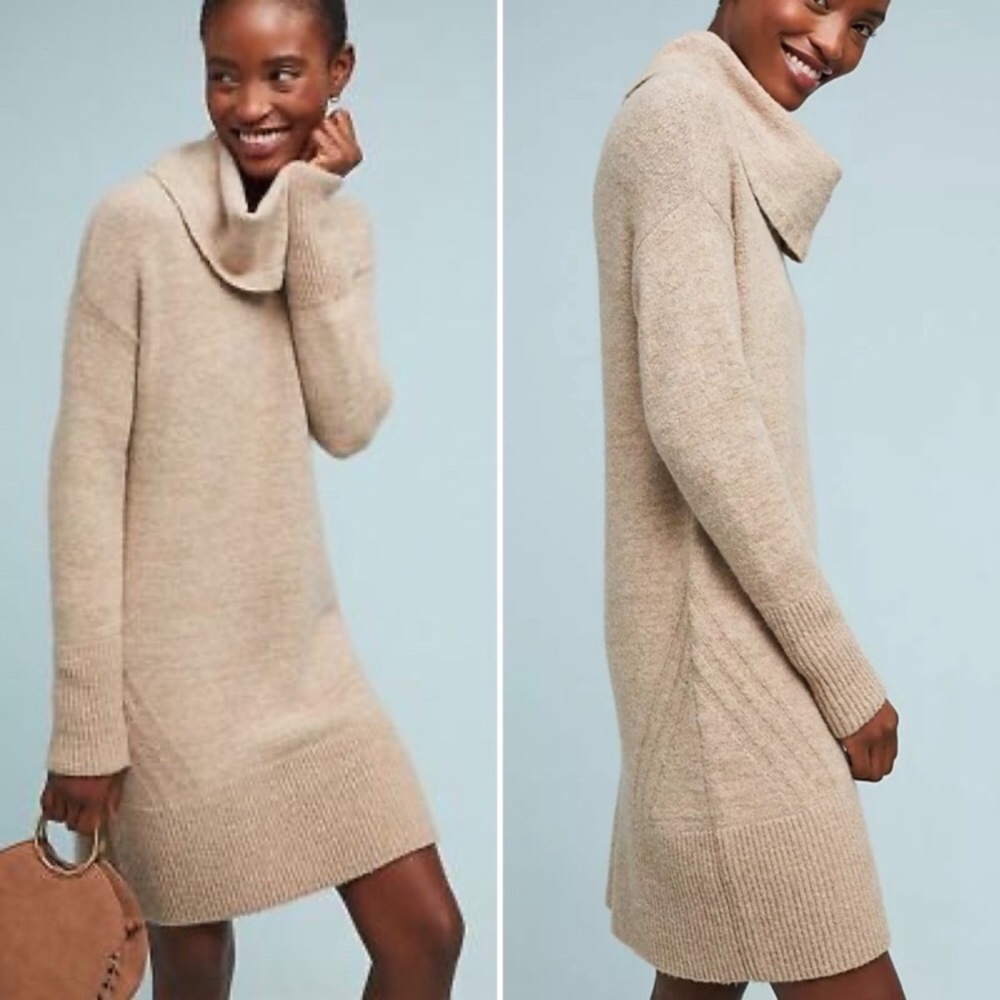 Anthropologie Sonoran Cowl Neck Sweater Dress